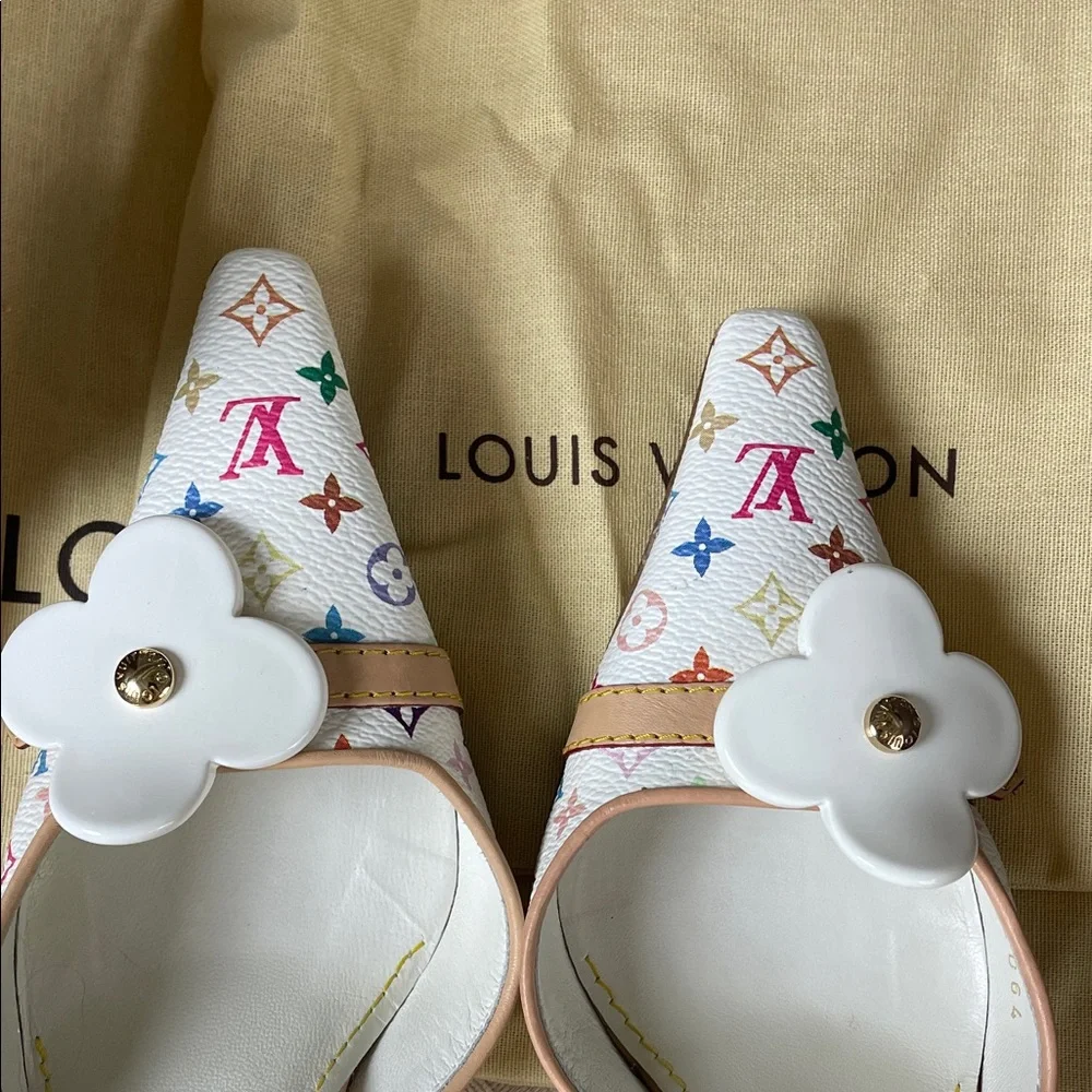 Louis Vuitton Murakami multicolor LV monogram Fleur print heels